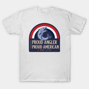 Proud Angler, Proud American: Largemouth Bass - American Flag Est 1776 T-Shirt